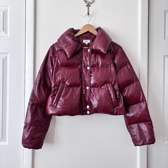 LPA Crop Puffer Jacket 600 in Cherry - Picture 7 of 11